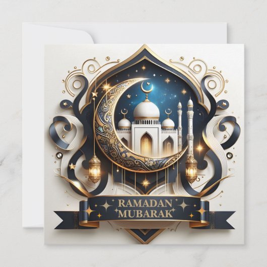 Moschee Golden Feiertagskarte (Vorderseite)