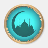 Moschee Hintergrund Rundmagnet Magnet (Vorne)