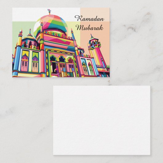 Moschee im Stil eines Pops Mitteilungskarte (Vorne/Hinten)