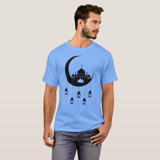 Moschee in Crescent Moon Fanous Ramadan T-Shirt (Vorne ganz)