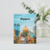 Moschee in der Arab Street Singapur Postkarte (Stehend Vorderseite)