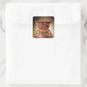 Moschee-Lampe mit emaillierter Dekoration in Insch Quadratischer Aufkleber (Tasche)