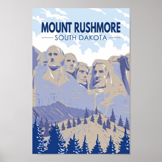 Moschee Rushmore Süd Dakota Wandern neben dem Wass Poster (Vorne)