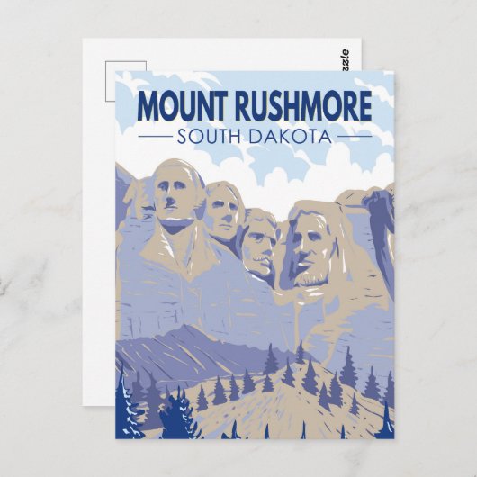 Moschee Rushmore Süd Dakota Wandern neben dem Wass Postkarte (Vorne/Hinten)