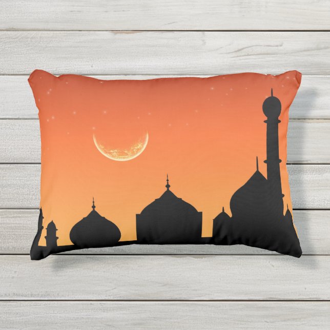Moschee Silhouette Abend Sky - Außenbereich Kissen (Vorderseite)