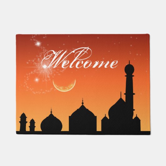 Moschee Silhouette Abend Sky - Door Mat Fußmatte (Vorderseite)