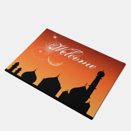 Moschee Silhouette Abend Sky - Door Mat Fußmatte (Schrägansicht)