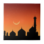 Moschee Silhouette Abend Sky - Keramik Tile Fliese (Vorderseite)