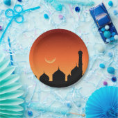 Moschee Silhouette Abend Sky - Papierplatte Pappteller (Party)