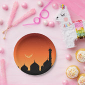 Moschee Silhouette Abend Sky - Papierplatte Pappteller (Party)