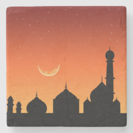 Moschee Silhouette Abend Sky - Stone Untersetzer