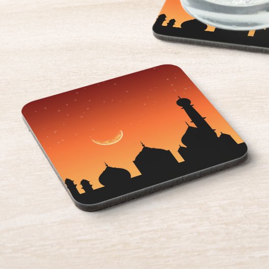 Moschee Silhouette Abend Sky Untersetzer (Linke Seite)