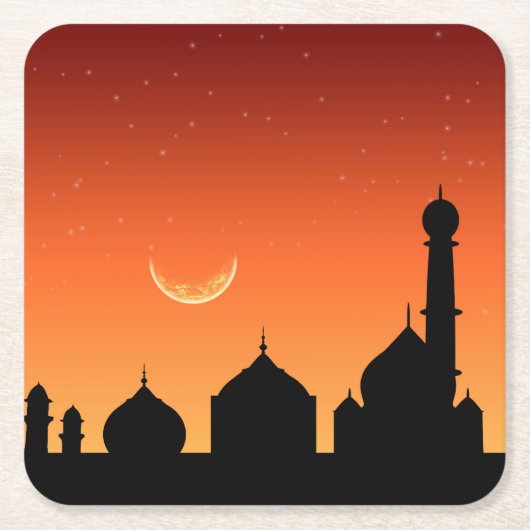 Moschee Silhouette Abend Sky - Untersetzer (Vorderseite)