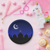 Moschee Silhouette am Abend - Papierplatte Pappteller (Party)