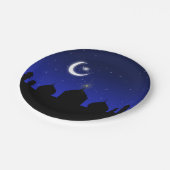 Moschee Silhouette am Abend - Papierplatte Pappteller (Schrägansicht)