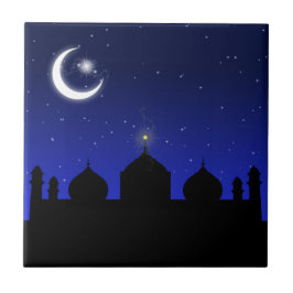 Moschee Silhouette am Abend - Tile Fliese