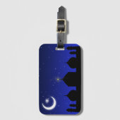 Moschee Silhouette bei Nacht - Gepäckmarke Gepäckanhänger (Vorderseite Vertikal)