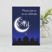 Moschee Silhouette bei Nacht - Party Einladung (Stehend Vorderseite)