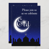 Moschee Silhouette bei Nacht - Party Einladung (Vorne/Hinten)