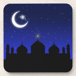 Moschee Silhouette bei Nacht - Untersetzer aus Kun