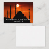 Moschee Silhouette bei Sonnenuntergang Mitteilungskarte (Vorne/Hinten)