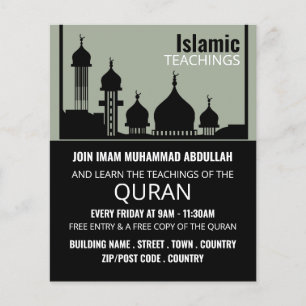 Moschee-Silhouette, Islamische Lehrwerbung Flyer