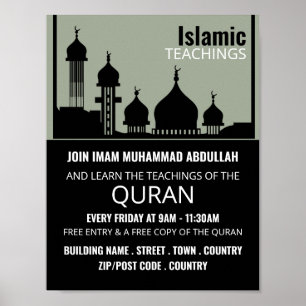 Moschee-Silhouette, Islamische Lehrwerbung Poster