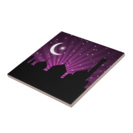 Moschee Silhouette Lila Fliese