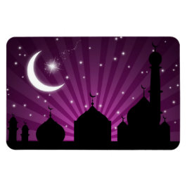 Moschee Silhouette Lila Nacht - Flexible Magnet