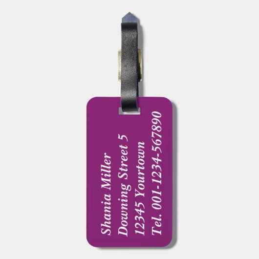 Moschee Silhouette Lila Night - Gepäckmarke Gepäckanhänger (Rückseite vertikal)