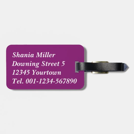 Moschee Silhouette Lila Night - Gepäckmarke Gepäckanhänger (Rückseite horizontal)