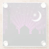 Moschee Silhouette Lila Night - Glass Untersetzer (Rückseite)