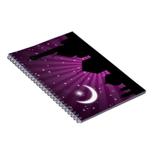 Moschee Silhouette Lila Night - Notebook Notizblock (Rechte Seite)