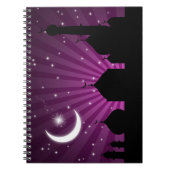 Moschee Silhouette Lila Night - Notebook Notizblock (Vorderseite)