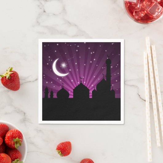 Moschee Silhouette Lila Night - Paper Napkin Serviette (Beispiel)