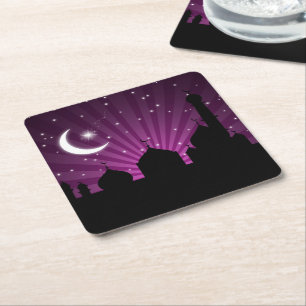 Moschee Silhouette Lila Night - Paper Untersetzer