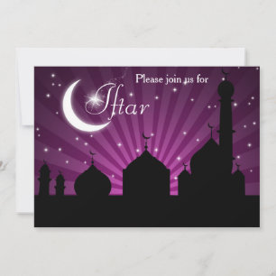 Moschee Silhouette Lila Night Party Einladung