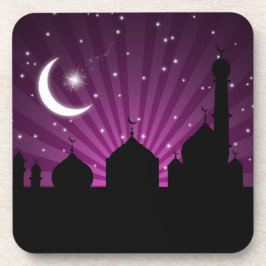 Moschee Silhouette Lila Night - Plastik-Untersetze Untersetzer