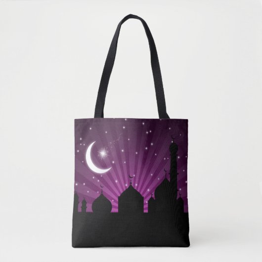 Moschee Silhouette Lila Tasche (Vorderseite)