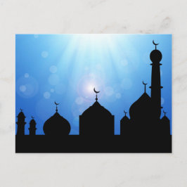 Moschee Silhouette mit Sonnenaufgang - Postkarte