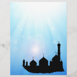 Moschee Silhouette mit Sonnenstrahlen - Briefkopf