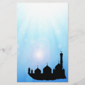 Moschee Silhouette mit Sonnenstrahlen - Geschirr Briefpapier (Vorderseite)