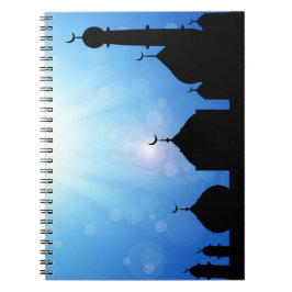 Moschee Silhouette mit Sonnenstrahlen - Notebook Notizblock