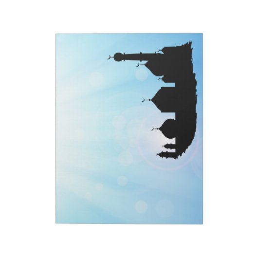 Moschee Silhouette mit Sonnenstrahlen - Notepad Notizblock (Rotiert)