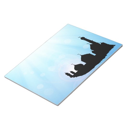 Moschee Silhouette mit Sonnenstrahlen - Notepad Notizblock (angewinkelt)