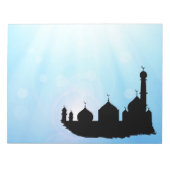 Moschee Silhouette mit Sonnenstrahlen - Notepad Notizblock (Vorderseite)