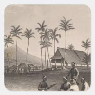Moschee, Sooloo, Philippinen Quadratischer Aufkleber