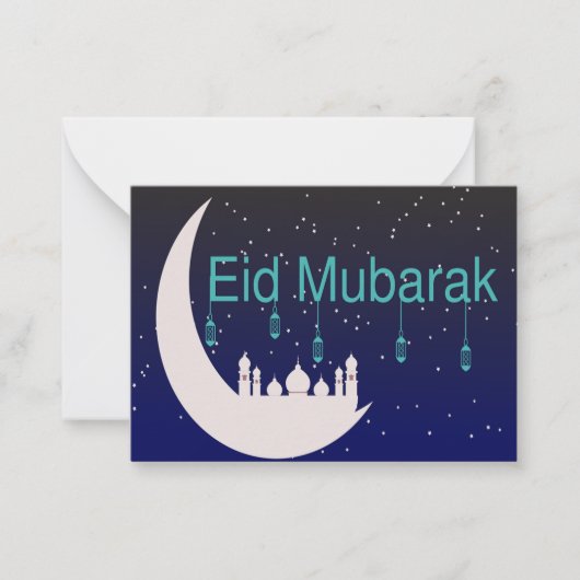 Moschee über dem Mond Mitteilungskarte (Vorderseite)