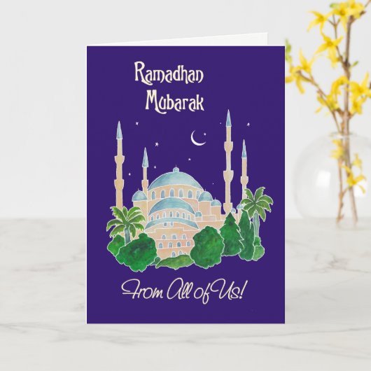 Moschee vom Mondlicht 'von uns allen' Ramadan Karte (Gelbe Blume)