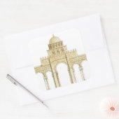 Moschee von Uqba. Kairouan Tunesien. Hauptfaçade Quadratischer Aufkleber (Umschlag)